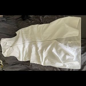 COPY - White cotton maxi zip up dress/long vest asymmetric zip. Totokaelo summe…